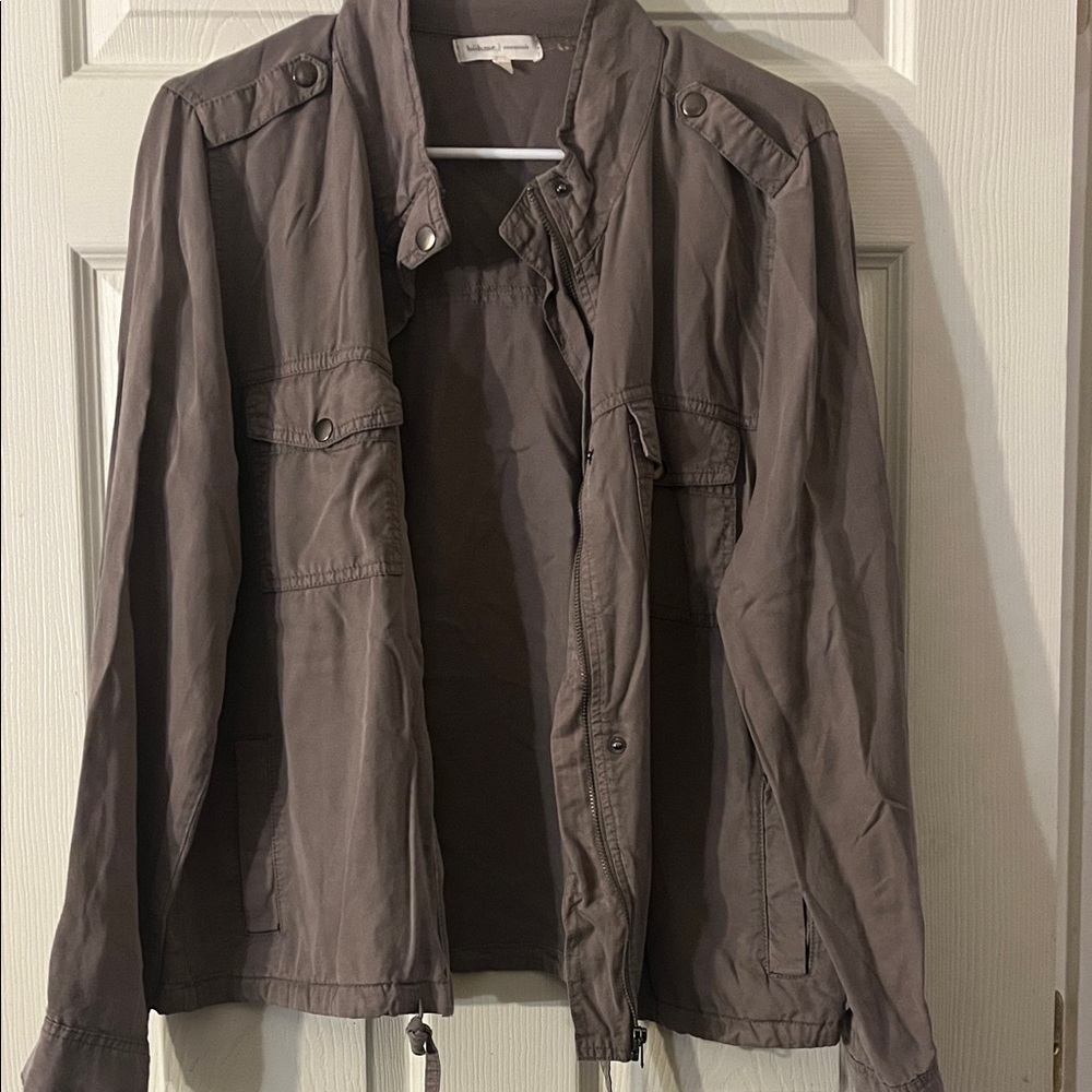 Bohme Taupe Utility Jacket with drawstring… 100% Tencel